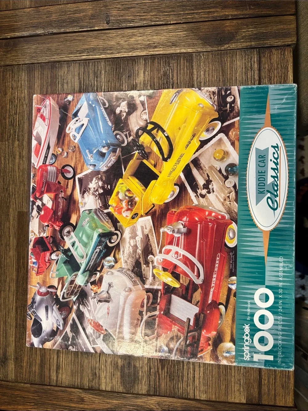 Kiddie Car Classics 1000-Piece Jigsaw Puzzle - Red, Yellow, Blue, Green, Cream